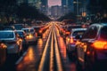 Photo of Stressful moment during a traffic jam, AI Generative