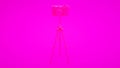 Photo studio concept. Camera and tripod on pink background. 3d illustration Royalty Free Stock Photo