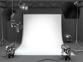 Photo studio equipment background. Royalty Free Stock Photo