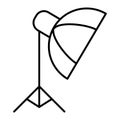 Photo studio equipment thin line icon. Umbrella on tripod vector illustration isolated on white. Photo umbrella outline Royalty Free Stock Photo