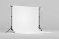 Photo studio interior with cyclorama canvas, side view. Mockup