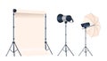 Photo Studio Light Equipment Includes Umbrella, Backdrop, Continuous Light Or Flash Strobe, Enhancing Photography