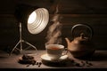 Photo Studio light setup for tea photography, creating the perfect ambiance