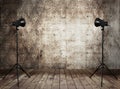 Photo studio in old grunge interior Royalty Free Stock Photo