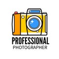 Photo studio or professional photographer logo template Royalty Free Stock Photo