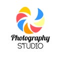 Photo studio or professional photographer logo template Royalty Free Stock Photo