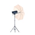 Photo Studio Umbrella, Equipment For Softening And Diffusing Light, Enhance Photography and Professional Portraits Royalty Free Stock Photo