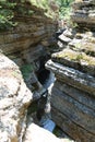 Stunning view from a height of water flowing in a small canzon reminiscent of an accordion Royalty Free Stock Photo