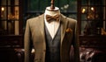 Photo of a stylish mannequin dressed in a dapper suit and bow tie Royalty Free Stock Photo