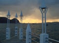 Photo of summer landscape sunset in the sea on the Islands of Malaysia in the grey pre-storm sky