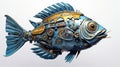 Free Download: Blue Fish Mechanical Gear 3d Art Renderings