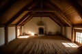 A swallow\'s nest tucked away in a barn loft