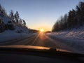 Sunset in the swedish winter