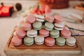 Photo of Sweet Macaroons as Tasty Desert Close-up