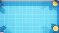 swimming pool flat lay with aquatic plant ai generated Royalty Free Stock Photo