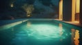 photo swimming pool in night ai generated