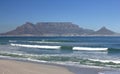 A photo of table mountain with waves Royalty Free Stock Photo