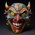 Colorful Devil Mask: Grotesque, Macabre Comic Book Style