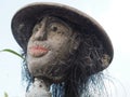 Closeup of a scarecrow in a rice field in Bali, Indonesia Royalty Free Stock Photo