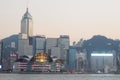 Avenue of Stars, Hongkong - 18 September,2019:A nice view from Avenue of Stars with morden buildings and boat on the river