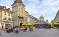 Photo taken at the Barenplatz in Bern, Switzerland. We look towards the Bundesplatz in the back