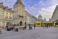 Photo taken at the Barenplatz in Bern, Switzerland. We look towards the Bundesplatz in the back