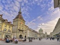 Photo taken at the Barenplatz in Bern, Switzerland. We look towards the Bundesplatz in the back