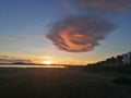 Sunset La Gola beach in Isla Cristina province of Huelva Spain