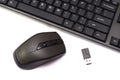 Black wireless computer keyboard and mouse