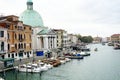 Photo taken from the bridge over the Grand canal in Venice, Italy.