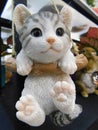 A cat kitten claywork decoration doll on display