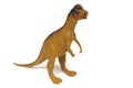 A Dilophosaurus dinosaur toy figurine