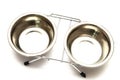 A duo double position aluminium pet food feed bowl holder white backdrop