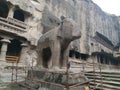 Ellora caves temple of lord Shiva grate temple. single rock elephant