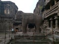 Ellora caves temple of lord Shiva grate temple. single rock elephant