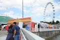 The food and beverages stall area at the Singapore River Hongbao festival event at Marina Bay The Float Royalty Free Stock Photo