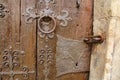 A fragment of an ancient door, miraculously preserved Royalty Free Stock Photo