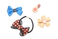 A hair band and some hair clips of flowery and ribbon designs Royalty Free Stock Photo