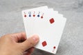 Three of a kind poker hands Royalty Free Stock Photo