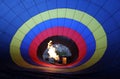 A photo taken from inside a hot air balloon near Goreme in the Cappadocia region of Turkey. Royalty Free Stock Photo