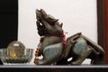 A jade Qilin auspicious oriental beast Fengshui display