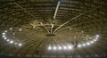 Sports gym architecture on game night, showing the ceiling with iron and steel structures, Brazil, South America