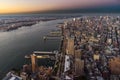 New York Skyline Cityview Manhatten Sunset from World Trade Cent