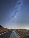 New Zealand milky way over highway Royalty Free Stock Photo