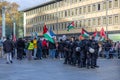 Cologne, Germany - November 12, 2023: Anti-Israel, Pro-Palestinian Demonstration at Bahnhofsvorplatz