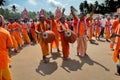 Devotees performed at bahuda yatra at puri odisha india