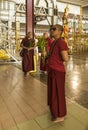 Monks in Reclining buddha , rangoon,myanmar