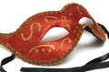 A red colombina theater half face mask Royalty Free Stock Photo