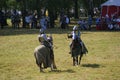 Grunwald, Poland - 2009-07-18: Mounted knights Royalty Free Stock Photo