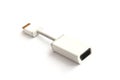 A short white VGA to HDMI adapter converter cable isolated Royalty Free Stock Photo